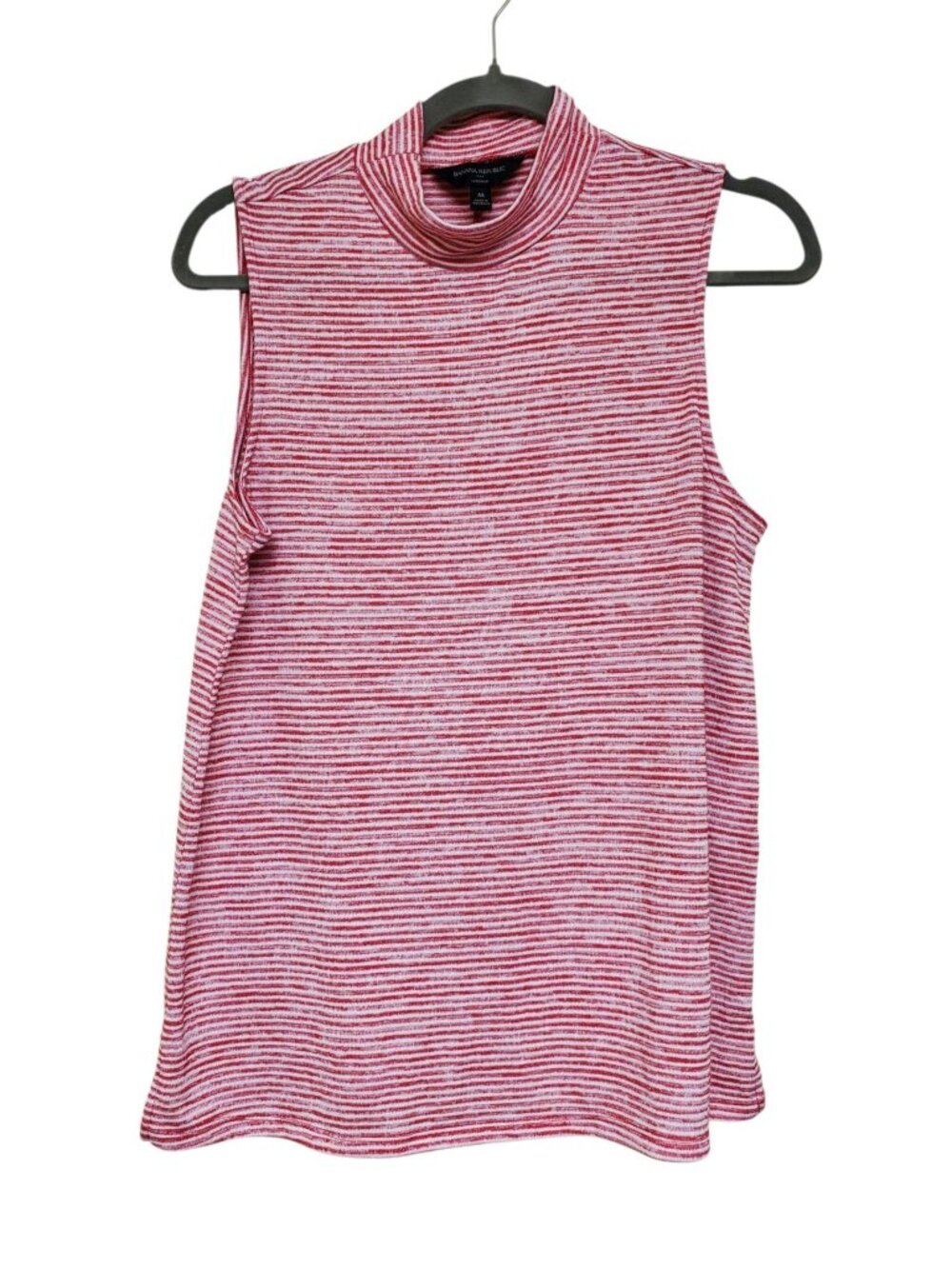 Banana Republic Luxespun Women's Red White Sleeveless Drape Neck Knit Top M